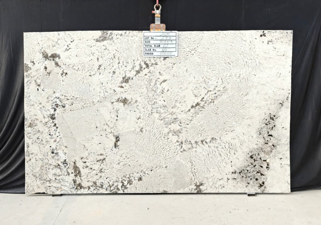 Alabaster White Quartzite – polish finish, white with grey veining