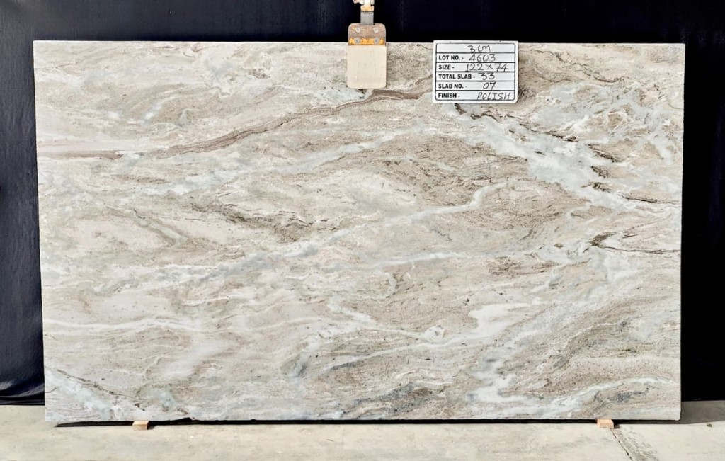 Fantasy Brown Quartzite – polish finish, creamy beige with brown and grey veining